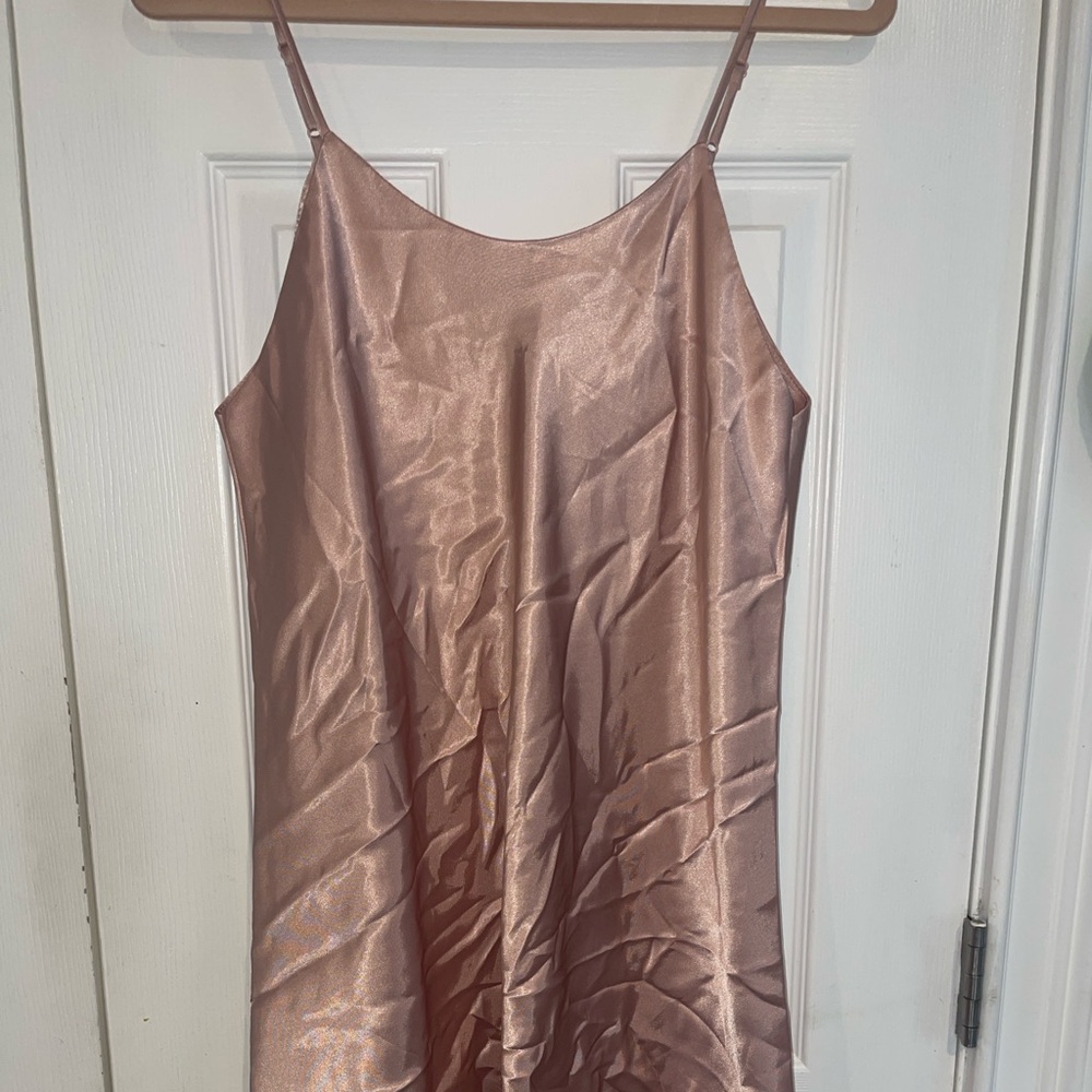 VENUS Blush Satin Slip Dress